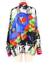 Gianni Versace Venetian Mask Printed Shirt Top arcadeshops.com
