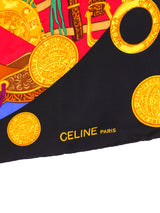 Celine Equestrian Printed Silk Scarf Accessory arcadeshops.com