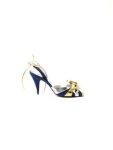 Metallic Ribbon Accented Denim Pumps, 7 Accessory arcadeshops.com