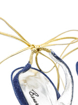 Metallic Ribbon Accented Denim Pumps, 7 Accessory arcadeshops.com