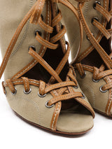 Alaia Laced Canvas Heeled Sandal, 36 Accessory arcadeshops.com
