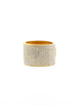 Rhinestone Accented Goldtone Bangle Accessory arcadeshops.com