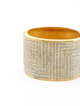 Rhinestone Accented Goldtone Bangle Accessory arcadeshops.com