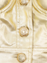 Moschino Metallic Gold Denim Vest Top arcadeshops.com