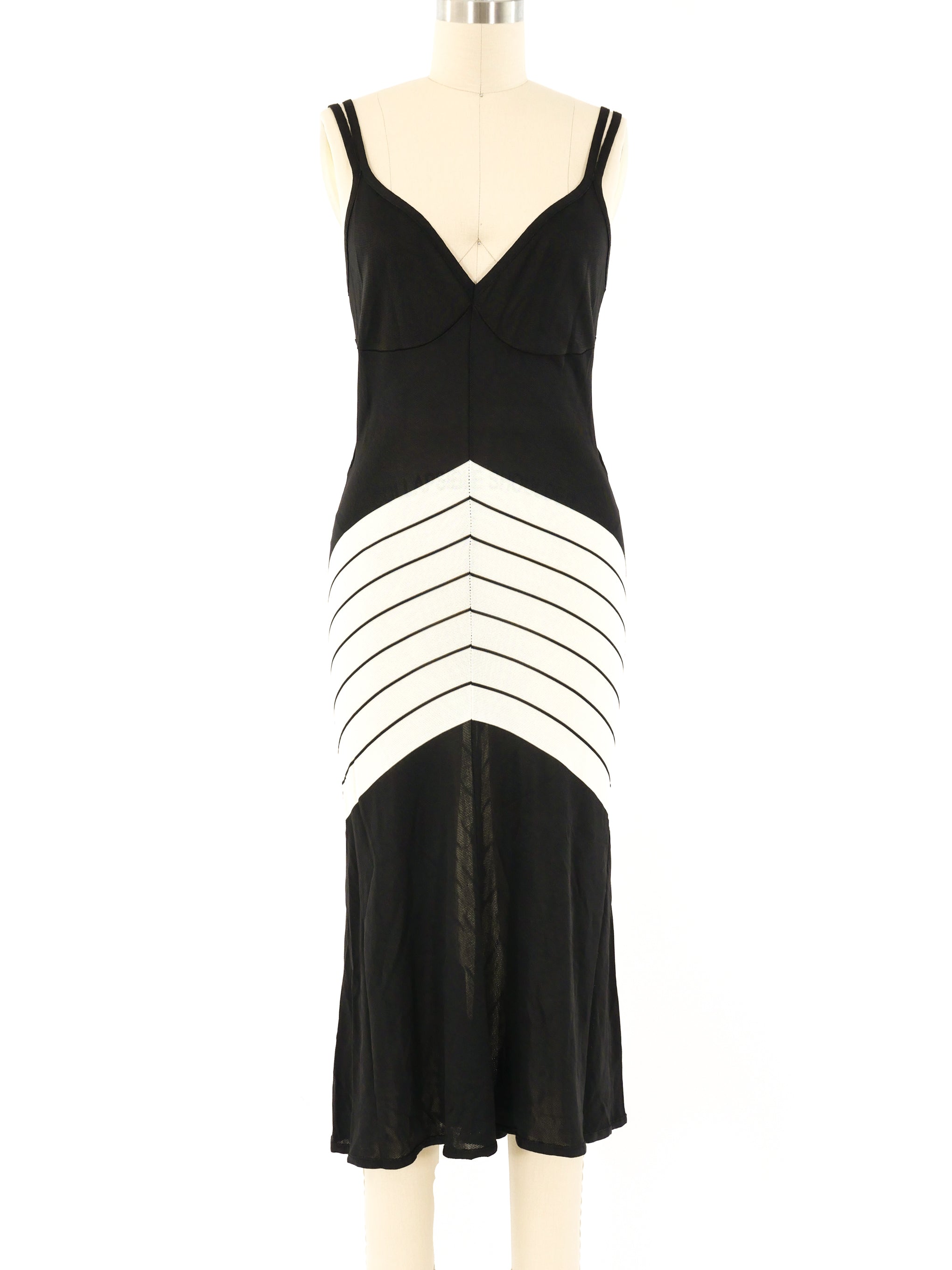 Thierry Mugler Black and White Knit Tank Dress Thierry Mugler Black and White Knit Tank Dress