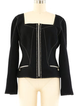 Gianni Versace Topstitched Zip Front Jacket Jacket arcadeshops.com