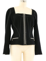 Gianni Versace Topstitched Zip Front Jacket Jacket arcadeshops.com