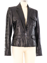Christian Dior Leather Blazer Jacket arcadeshops.com