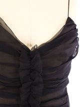 Balmain Feather Trimmed Ruched Chiffon Dress Dress arcadeshops.com