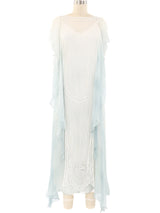 Catherine Buckley Blue Chiffon Flutter Gown Dress arcadeshops.com