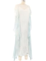 Catherine Buckley Blue Chiffon Flutter Gown Dress arcadeshops.com