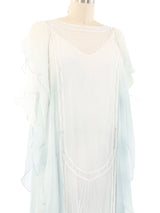 Catherine Buckley Blue Chiffon Flutter Gown Dress arcadeshops.com