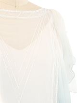 Catherine Buckley Blue Chiffon Flutter Gown Dress arcadeshops.com