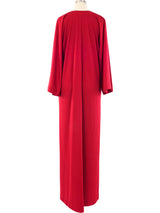 Halston IV Crimson Jersey Caftan Dress arcadeshops.com