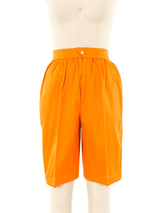 Thierry Mugler Marigold Pleated Shorts Bottom arcadeshops.com
