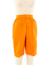 Thierry Mugler Marigold Pleated Shorts Bottom arcadeshops.com