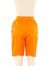 Thierry Mugler Marigold Pleated Shorts Bottom arcadeshops.com