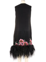 1920's Feather Trimmed Dress Dress arcadeshops.com