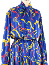 Nautical Printed Satin Skirt Ensemble Suit arcadeshops.com