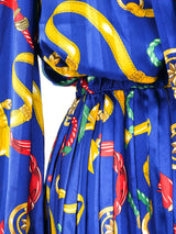 Nautical Printed Satin Skirt Ensemble Suit arcadeshops.com