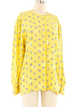 Escada Floral Printed Silk Blouse Top arcadeshops.com