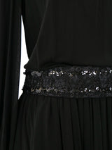 Pierre Cardin Sequin Trimmed Chiffon Dress Dress arcadeshops.com