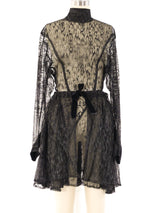 Alaia Sheer Lace Fit and Flare Dress Dress arcadeshops.com