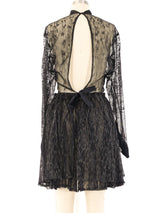 Alaia Sheer Lace Fit and Flare Dress Dress arcadeshops.com