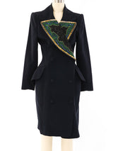 Fabrice Beaded Lapel Coat Dress Dress arcadeshops.com