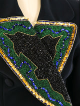 Fabrice Beaded Lapel Coat Dress Dress arcadeshops.com