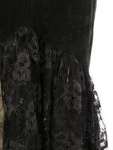 Lace Trimmed Suede Maxi Dress Dress arcadeshops.com