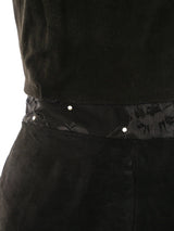 Lace Trimmed Suede Maxi Dress Dress arcadeshops.com