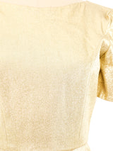 1960's Metallic Gold Cigarette Pant Ensemble Suit arcadeshops.com