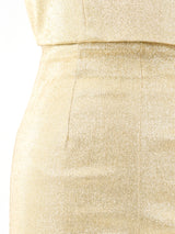 1960's Metallic Gold Cigarette Pant Ensemble Suit arcadeshops.com