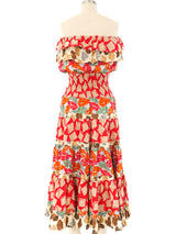 Diane Freis Mixed Print Ruffle Dress Dress arcadeshops.com