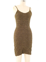 Metallic Gold Stretch Tank Dress Dress arcadeshops.com