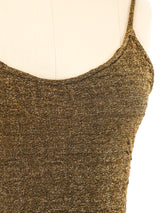 Metallic Gold Stretch Tank Dress Dress arcadeshops.com