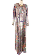 Metallic Floral Caftan Dress arcadeshops.com