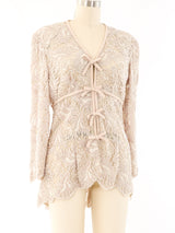Bob Mackie Beaded Ivory Lace Jacket Jacket arcadeshops.com