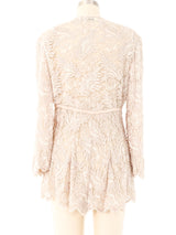Bob Mackie Beaded Ivory Lace Jacket Jacket arcadeshops.com