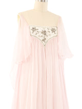 Baby Pink Chiffon Flutter Gown Dress arcadeshops.com