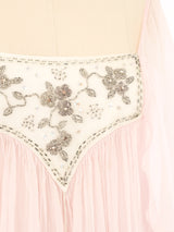 Baby Pink Chiffon Flutter Gown Dress arcadeshops.com