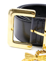Escada Bow Charm Leather Belt Accessory arcadeshops.com