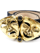 Moschino Comedy Tragedy Mask Suede Belt Accessory arcadeshops.com