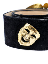 Moschino Comedy Tragedy Mask Suede Belt Accessory arcadeshops.com