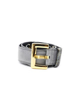 Escada Grey Suede and Embossed Croc Belt Accessory arcadeshops.com