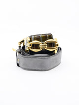 Escada Grey Suede and Embossed Croc Belt Accessory arcadeshops.com