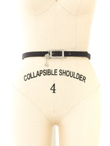 Christian Dior Rhinestone Buckled Grey Jersey Skinny Belt Accessory arcadeshops.com