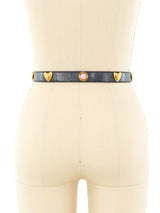 Escada Heart Studded Skinny Leather Belt Accessory arcadeshops.com