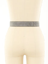 Escada Grey Suede and Embossed Croc Belt Accessory arcadeshops.com
